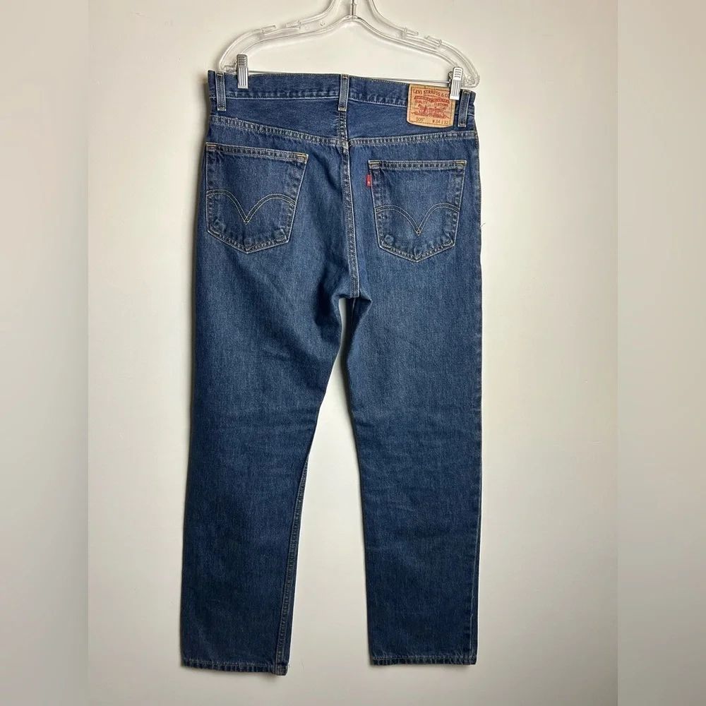 VTG Levi’s 505 Jeans Men’s 34X32 Regular Fit Denim Blue Work‎ Casual Durable